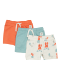3pk Cotton Crab Print Shorts