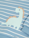 Cotton Rich Striped Dinosaur Sweatshirt (0-3 Yrs)