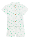 Pure Cotton Palm Tree Shirt & Shorts Set (0-3 Yrs)