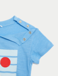 2pc Pure Cotton Boat Striped Outfit (0-3 Yrs)