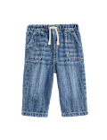 Cotton Rich Denim Drawstring Jeans (0-3 Yrs)