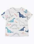 3 Pack Cotton Dinosaur Print T-Shirts (0-3 Yrs)