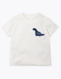 3 Pack Cotton Dinosaur Print T-Shirts (0-3 Yrs)