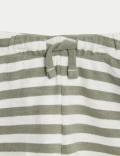 2pc Pure Cotton Striped Shorts Outfit (0-3 Yrs)
