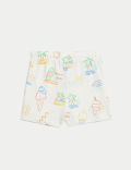 3pk Pure Cotton Patterned Shorts (0-3 Yrs)
