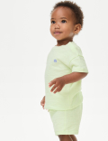 2pc Pure Cotton Elephant Shorts Outfit (0-3 Yrs)