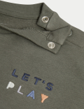 2pc Cotton Rich Let's Play Slogan Outfit (0-3 Yrs)