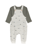 2pc Cotton Rich Striped Transport Outfit (0-3 Yrs)