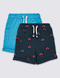 2 Pack Pure Cotton Sweat Shorts