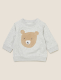 Cotton Jersey Boucle Teddy Sweater