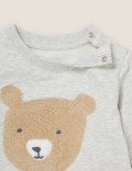 Cotton Jersey Boucle Teddy Sweater
