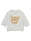 Cotton Jersey Boucle Teddy Sweater