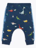 Cotton Dinosaur Print Joggers (0-3 Yrs)