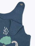 2 Piece Cotton Elephant Dungarees Outfit (7 lbs-12 Mths)