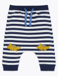 Cotton Striped Appliqué Dinosaur Joggers (0-3 Yrs)