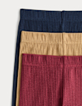 3 Pack Cotton Rich Ribbed Leggings (0-4 Years)