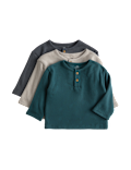 3 Pack Waffle Long Sleeve Tops (0 Mths-5 Yrs)