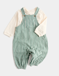 2 Piece Pure Cotton Jersey Dungarees Outfit (0-3 Yrs)