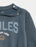 Cotton Rich Smiles Slogan Sweatshirt (0-3 Yrs)