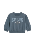 Cotton Rich Smiles Slogan Sweatshirt (0-3 Yrs)
