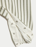 2pc Pure Cotton Jersey Striped Dungaree Outfit (0-3 Yrs)