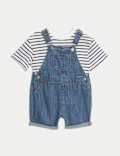 2pc Cotton Rich Denim Bibshort (0-3 Yrs)