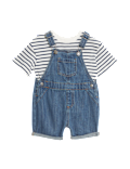 2pc Cotton Rich Denim Bibshort (0-3 Yrs)