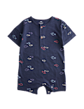 Pure Cotton Jersey Navy Fish Romper (0-3 Yrs)