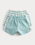 2 Pack Pure Cotton Side Stripe Shorts (0-5 Yrs)