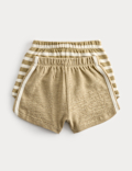 2 Pack Pure Cotton Side Stripe Shorts (0-5 Yrs)