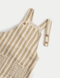 Pure Cotton Striped Dungarees (0-3 Yrs)