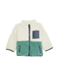 Navy Colourblock Borg Jacket (0-3 Yrs)