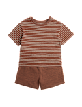 Pure Cotton Striped Shirt & Navy Shorts (0-5 Yrs)