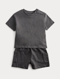 Pure Cotton Shirt & Cargo Shorts Outfit (0-5 Yrs)