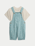 2pc Cotton Rich Palm Print Bibshort (0-3 Yrs)