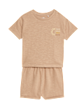 2pc Pure Cotton Sun Oversized T-Shirt Set (0-3 Yrs)