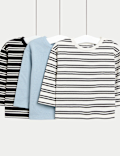 3pk Stripe and Plain T-Shirts