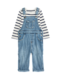 2pc Pure Cotton Denim Dungaree Outfit (0-3 Yrs)