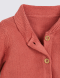 Pure Cotton Knitted Collared Cardigan (7lbs-3 Yrs)