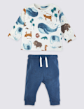 2 Piece Cotton Jersey Top & Bottom Outfit (7lbs-36 Mths)