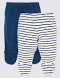 2 Pack Cotton Striped Crawlers (7lbs- 12 Mths)