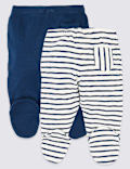 2 Pack Cotton Striped Crawlers (7lbs- 12 Mths)