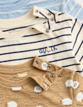 3 Pack Pure Cotton Animal & Stripe Tops (0-3 Yrs)