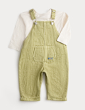 Cotton Rich Dungarees & Top Outfit (0-3 Yrs)