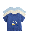 3 Pack Pure Cotton Seaside Animal Tops (0-5 Yrs)