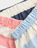 3 Pack Pure Cotton Striped Shorts (0-5 Yrs)