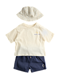 3 Piece Pure Cotton Outfit with Hat (0-5 Yrs)