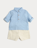 Seersucker Shirt and Chino Shorts Outfit (0 Months-5 Years)