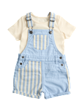 2 Piece Pure Cotton Dungarees Outfit (0-3 Yrs)
