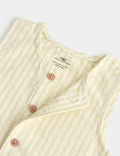 Cotton Rich Seersucker Striped Romper (0-3 Yrs)